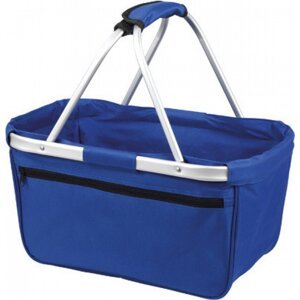 Halfar Skládací nákupní košík s hliníkovým rámem a kapsou na zip Barva: modrá královská, Velikost: 45 x 25 x 25 cm HF3939