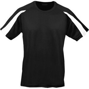 Dětské tričko s pruhem na rukávu Just Cool Barva: černá - bílá, Velikost: 12/13 (XL) JC003J