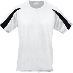 Dětské tričko s pruhem na rukávu Just Cool Barva: bílá - černá, Velikost: 12/13 (XL) JC003J