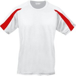 Dětské tričko s pruhem na rukávu Just Cool Barva: bílá - červená, Velikost: 12/13 (XL) JC003J