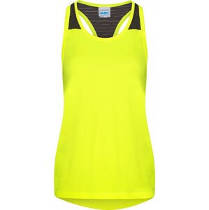 Just Cool Prodloužené dívčí funkční tílko na cvičení či sport Barva: žlutá - černá, Velikost: L JC027