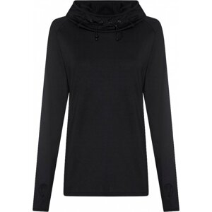 Just Cool Dlouhé dívčí tričko s vysokým límcem a mnišskou kapucí Barva: Černá, Velikost: L JC038