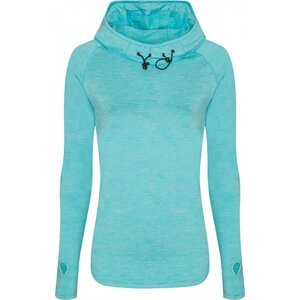 Just Cool Dlouhé dívčí tričko s vysokým límcem a mnišskou kapucí Barva: modrý melange, Velikost: L JC038
