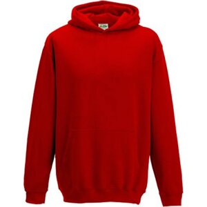 Just Hoods Dětská klokánka s dvojitou kapucí 80% bavlna Barva: červená ohnivá, Velikost: 5/6 (S) JH001K