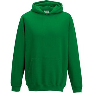 Just Hoods Dětská klokánka s dvojitou kapucí 80% bavlna Barva: zelená výrazná, Velikost: 12/13 (XL) JH001K