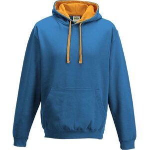 Just Hoods Unisex týmová kontrastní klokánka s kapucí Barva: modrá safírová - oranžová, Velikost: L JH003