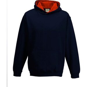 Dětská kontrastní týmová klokánka - Just Hoods Barva: modrá námořní - červená, Velikost: 12/13 (XL) JH003K