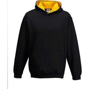 Dětská kontrastní týmová klokánka - Just Hoods Barva: černá zlatá, Velikost: 12/13 (XL) JH003K