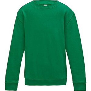 Just Hoods Dětská mikina Awdis s dvojitým prošitím 80% bavlna Barva: zelená výrazná, Velikost: 7/8 (M) JH030K