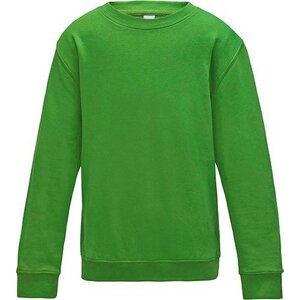 Just Hoods Dětská mikina Awdis s dvojitým prošitím 80% bavlna Barva: Limetková zelená, Velikost: 7/8 (M) JH030K