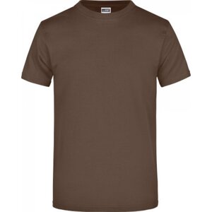 James & Nicholson Pánské základní triko ve vysoké gramáži 180 g/m bez bočních švů Barva: Hnědá, Velikost: 3XL JN002