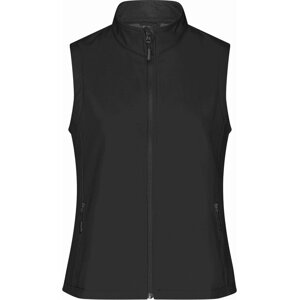James & Nicholson Měkká větruodolná softshellová dámská vesta Barva: černá - černá, Velikost: L JN1127