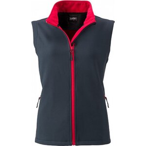 James & Nicholson Měkká větruodolná softshellová dámská vesta Barva: šedá - červená, Velikost: XL JN1127