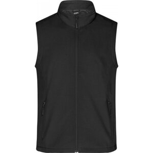 James & Nicholson Měkká větruodolná softshellová pánská vesta Barva: černá - černá, Velikost: L JN1128