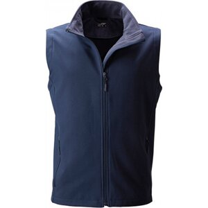 James & Nicholson Měkká větruodolná softshellová pánská vesta Barva: modrá námořní - modrá námořní, Velikost: 3XL JN1128