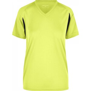 James & Nicholson Dámské běžecké kontrastní tričko James and Nicholson Barva: fluorescentní - žlutá - černá, Velikost: L JN316