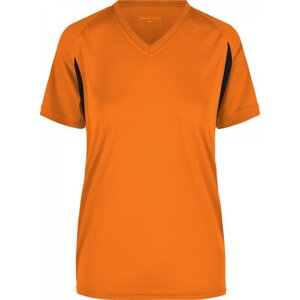 James & Nicholson Dámské běžecké kontrastní tričko James and Nicholson Barva: oranžová - černá, Velikost: L JN316