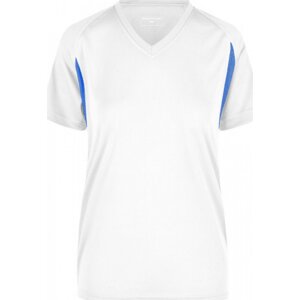 James & Nicholson Dámské běžecké kontrastní tričko James and Nicholson Barva: bílá - modrá, Velikost: M JN316