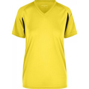 James & Nicholson Dámské běžecké kontrastní tričko James and Nicholson Barva: žlutá - černá, Velikost: L JN316