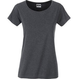 James & Nicholson Základní dámské tričko ze 100 % organické bavlny James and Nicholson Barva: černá melír, Velikost: XL JN8007