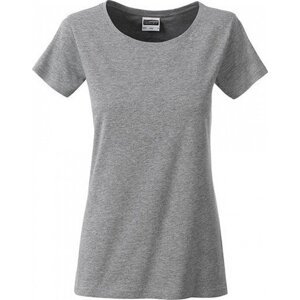 James & Nicholson Základní dámské tričko ze 100 % organické bavlny James and Nicholson Barva: šedá  melír, Velikost: XXL JN8007