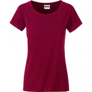 James & Nicholson Základní dámské tričko ze 100 % organické bavlny James and Nicholson Barva: Červená vínová, Velikost: L JN8007