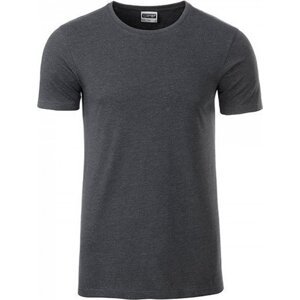 James & Nicholson Základní tričko Basic T James and Nicholson 100% organická bavlna Barva: černá melír, Velikost: M JN8008
