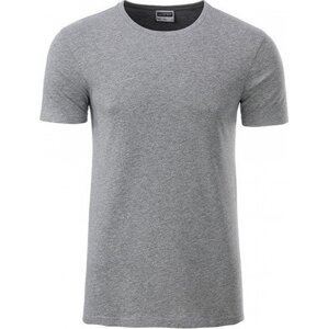 James & Nicholson Základní tričko Basic T James and Nicholson 100% organická bavlna Barva: šedá  melír, Velikost: L JN8008