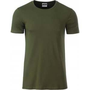 James & Nicholson Základní tričko Basic T James and Nicholson 100% organická bavlna Barva: zelená olivová, Velikost: L JN8008