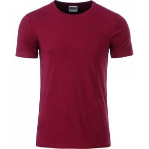 James & Nicholson Základní tričko Basic T James and Nicholson 100% organická bavlna Barva: Červená vínová, Velikost: L JN8008