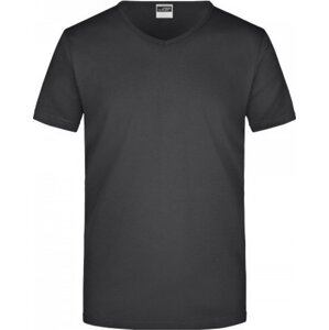 James & Nicholson Pánské slim-fit tričko do véčka 160g/m Barva: Černá, Velikost: L JN912