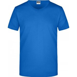James & Nicholson Pánské slim-fit tričko do véčka 160g/m Barva: modrá kobaltová, Velikost: M JN912