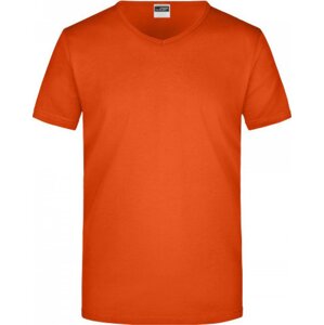 James & Nicholson Pánské slim-fit tričko do véčka 160g/m Barva: oranžová tmavá, Velikost: L JN912