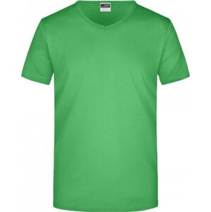 James & Nicholson Pánské slim-fit tričko do véčka 160g/m Barva: Zelená, Velikost: L JN912