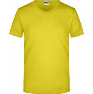 James & Nicholson Pánské slim-fit tričko do véčka 160g/m Barva: Žlutá, Velikost: L JN912