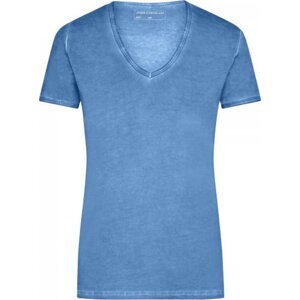 James & Nicholson Dámské bavlněné tričko Gipsy - James and Nicholson Barva: modrá azurová, Velikost: L JN975