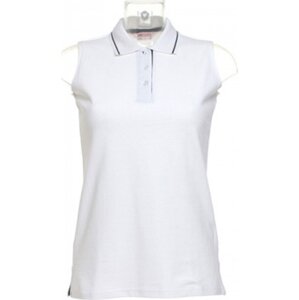 Dámské polo tričko bez rukávů Gamegear Barva: bílá - modrá námořní, Velikost: 36 (S/10) K730