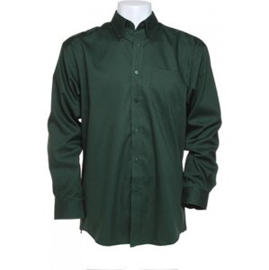Kustom Kit Pánská korporátní oxford košile s kapsičkou a dlouhým rukávem 85% bavlna Barva: Zelená lahvová, Velikost: S/M = 38cm obvod límce K105