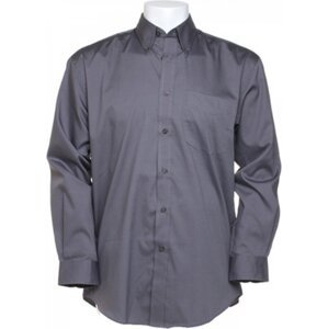 Kustom Kit Pánská korporátní oxford košile s kapsičkou a dlouhým rukávem 85% bavlna Barva: šedá uhlová, Velikost: S/M = 38cm obvod límce K105