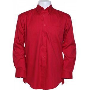 Kustom Kit Pánská korporátní oxford košile s kapsičkou a dlouhým rukávem 85% bavlna Barva: Červená, Velikost: M = 39,5cm obvod límce K105