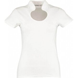 Kustom Kit Přiléhavé dámské tričko s výstřihem ve tvaru klíčové dírky Barva: Bílá, Velikost: L (16/18) K755