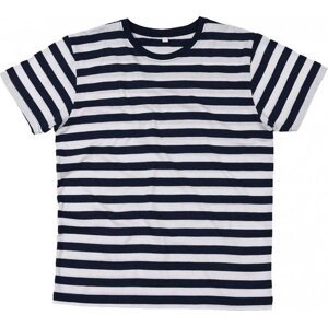 Pánské pruhované tričko s krátkým rukávem Mantis Barva: modrá námořní - bílá, Velikost: S P109s