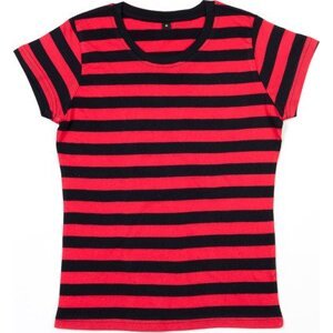 Dámské pruhované triko s krátkým rukávem Mantis Barva: černá - červená, Velikost: M P110S