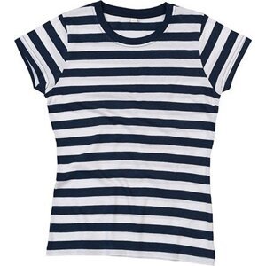 Dámské pruhované triko s krátkým rukávem Mantis Barva: modrá námořní - bílá, Velikost: M P110S