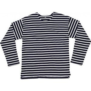 Mantis Měkké proužkované triko s dlouhým rukávem z organické bavlny Barva: modrá námořní - bílá, Velikost: S P136