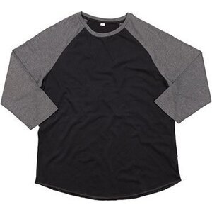 Mantis Pánské baseballové tričko Superstar s kontrastními 3/4 rukávy Barva: černá - šedá uhlová melír, Velikost: L P88
