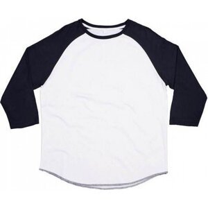 Mantis Pánské baseballové tričko Superstar s kontrastními 3/4 rukávy Barva: bílá - modrá námořní, Velikost: S P88
