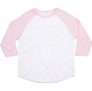 Mantis Pánské baseballové tričko Superstar s kontrastními 3/4 rukávy Barva: Pure White-Soft Pink, Velikost: L P88