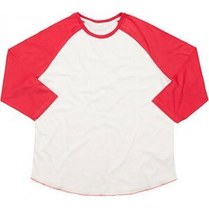 Mantis Pánské baseballové tričko Superstar s kontrastními 3/4 rukávy Barva: bílá - červená výrazná, Velikost: L P88