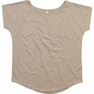 Dámské oversize tričko Mantis z organické bavlny s kulatými lemy Barva: přírodní melír, Velikost: L